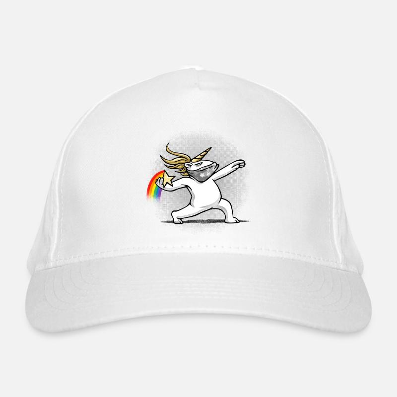 Unicorn throws a rainbow Organic Baseball Cap
