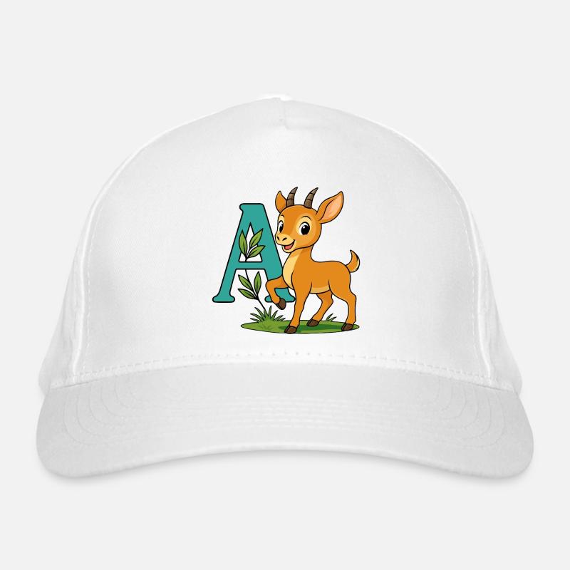 Kindliche Antilope mit dem Buchstaben A Bio-Baseballkappe