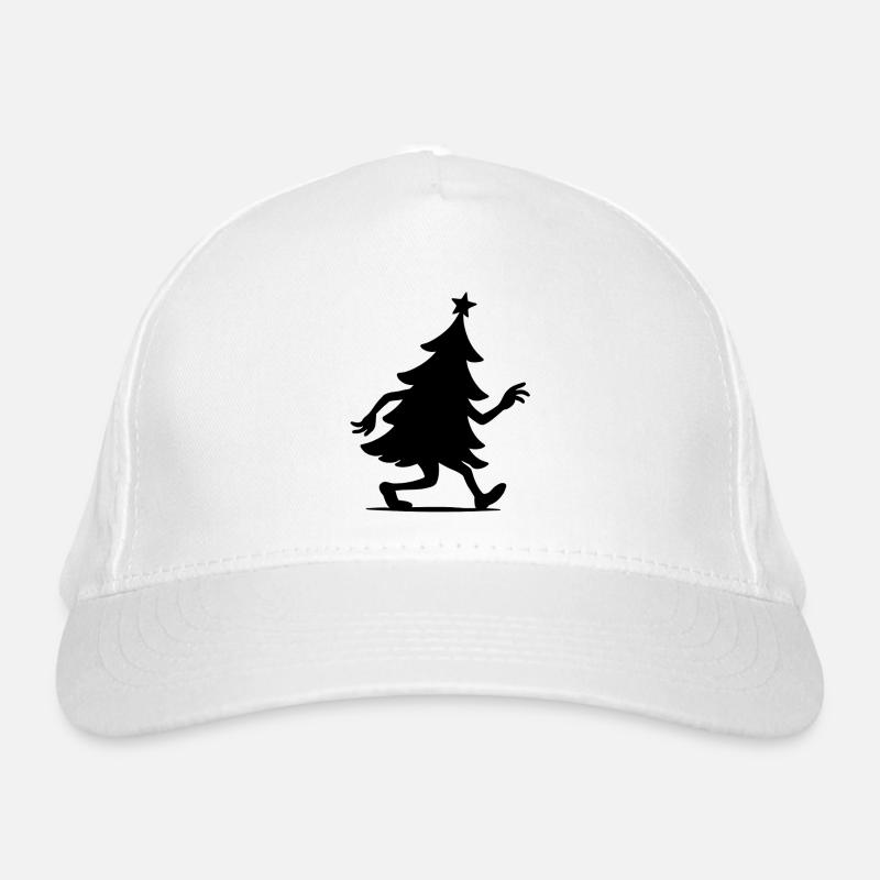 Illustration de silhouette d’arbre de Noël en cours d’exécution Casquette classique bio