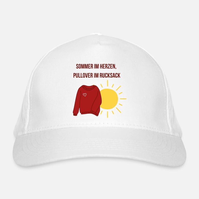 Sommer im Herzen, Pullover im Rucksack Bio-Baseballkappe