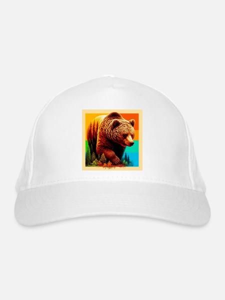 Bär - Bio-Baseballkappe - Weiß