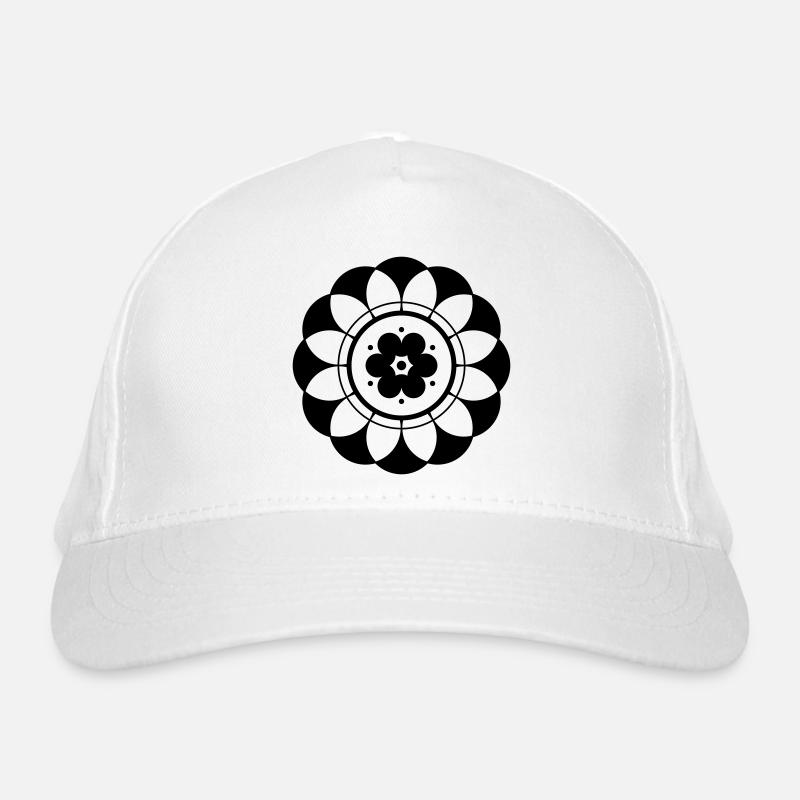Crop Circle Flower Mandala - Organic Baseball Cap - white