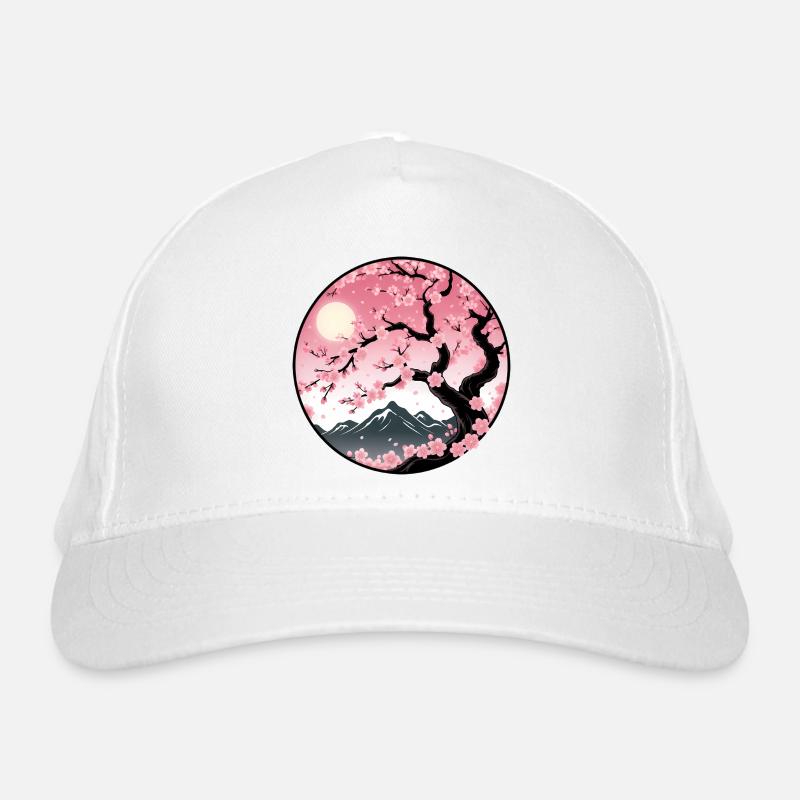 Kirschblüten-Berglandschaft Bio-Baseballkappe