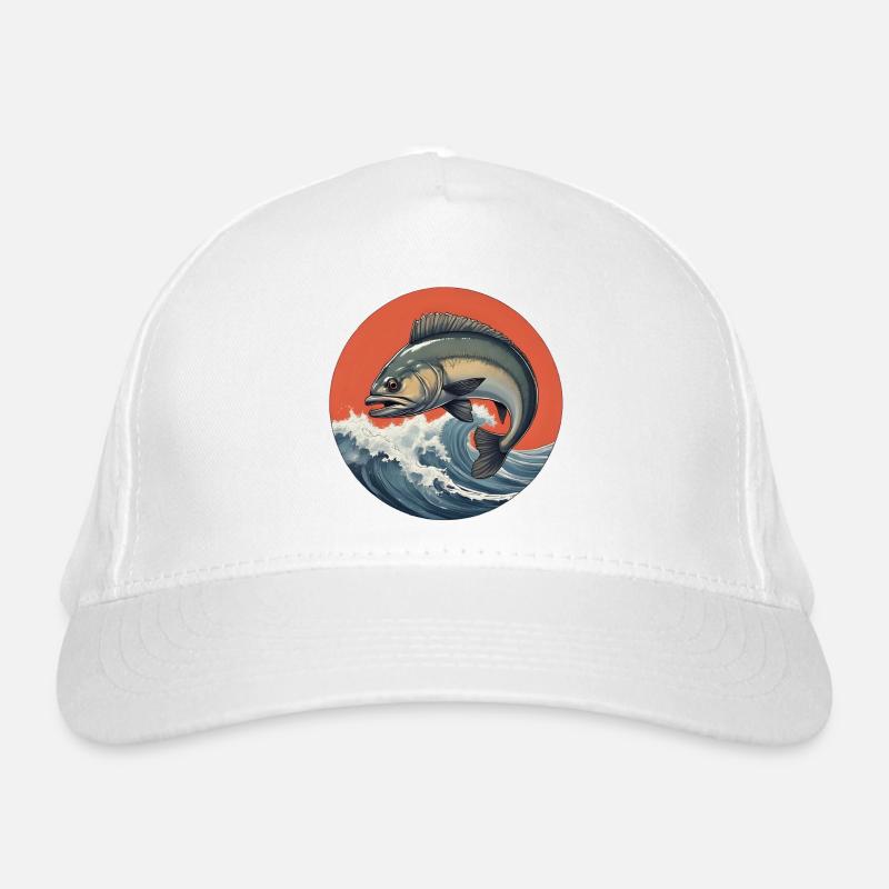 Logo de poisson De L’eau dans la tempête - Casquette classique bio - blanc