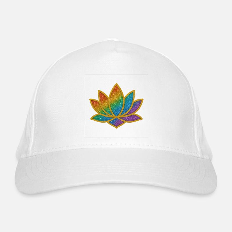 Glittering Rainbow Lotus Organic Baseball Cap