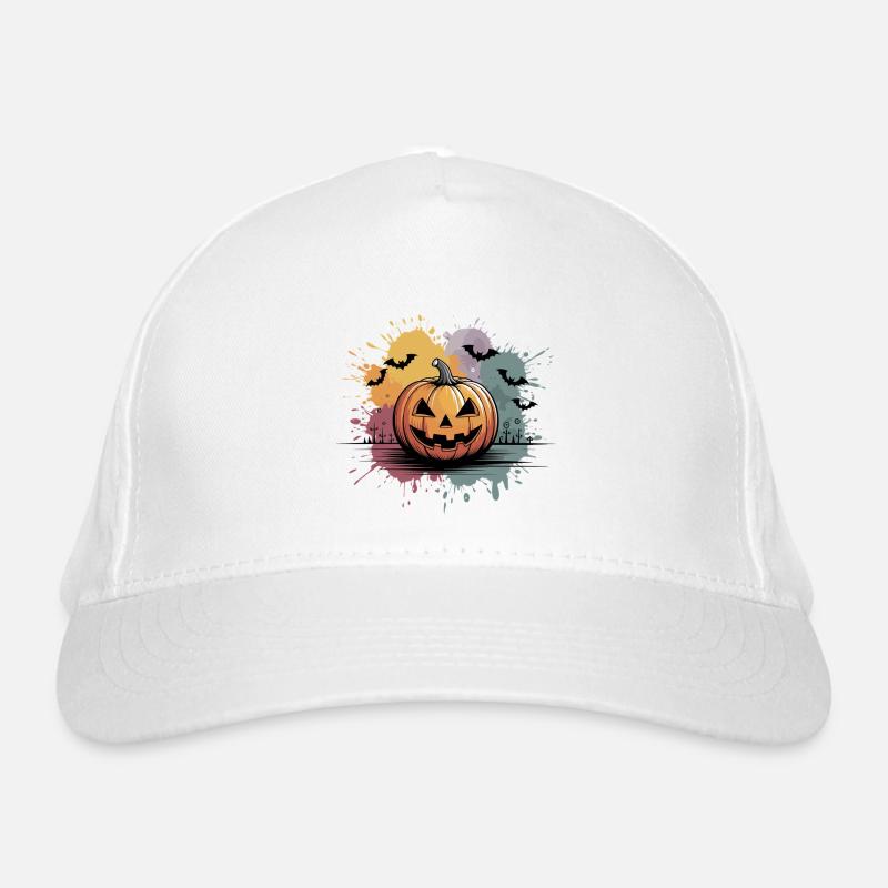 Halloween pumpkin lantern with face design Organic Baseball Cap