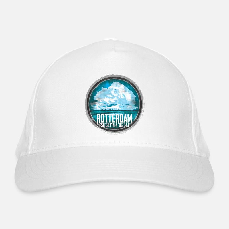 Rotterdam Skyline and Coordinates Design Organic Baseball Cap