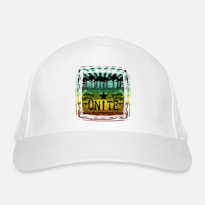 Unity Motivational Design with Reggae Colors Organic Baseball Cap