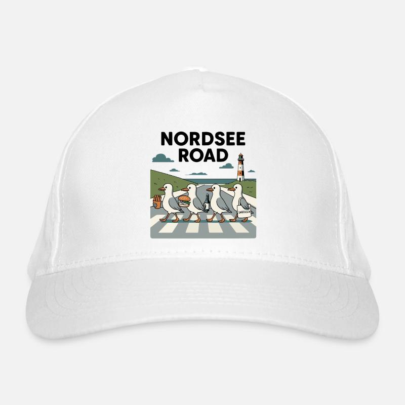 Nordseeroad Möwen Bio-Baseballkappe