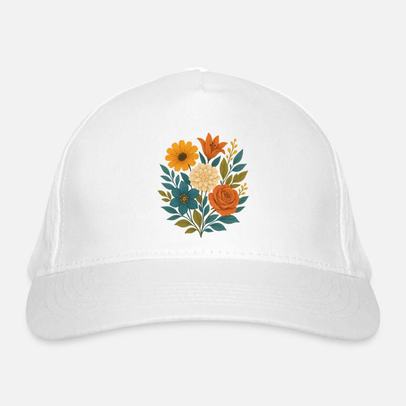 Bouquet de fleurs à l’aquarelle Casquette classique bio