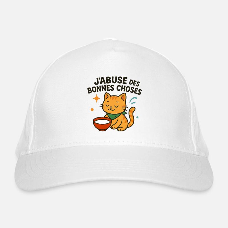 Chat zen savourant les bonnes choses Casquette classique bio