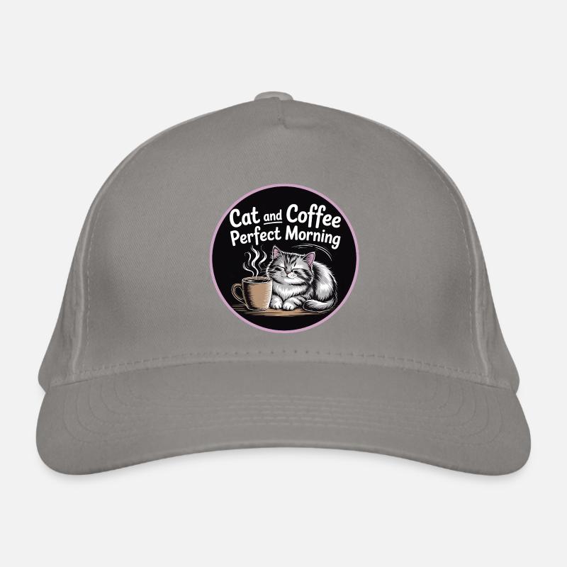 Katze und Kaffee Perfekter Morgen Bio-Baseballkappe