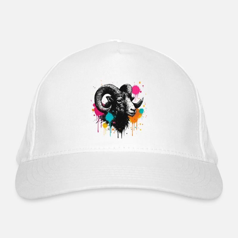 Ram's Head Graffiti Color Explosion Organic Baseball Cap