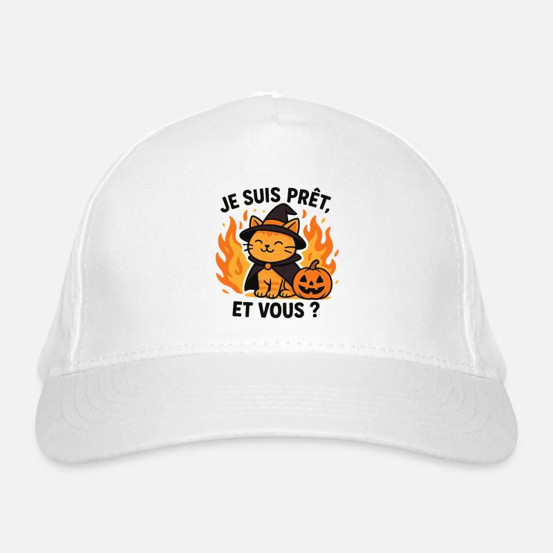 Halloween Wizard Cat Ready Organic Baseball Cap