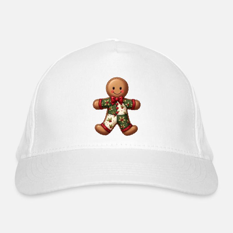 Gingerbread Christmas Motif Patchwork Organic Baseball Cap