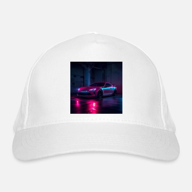 Neon Night Drift Car Organic Baseball Cap