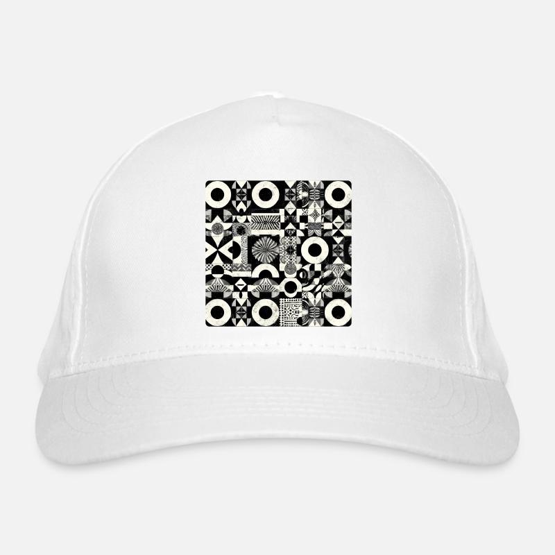 Géométrie abstraite à motif noir et blanc Casquette classique bio