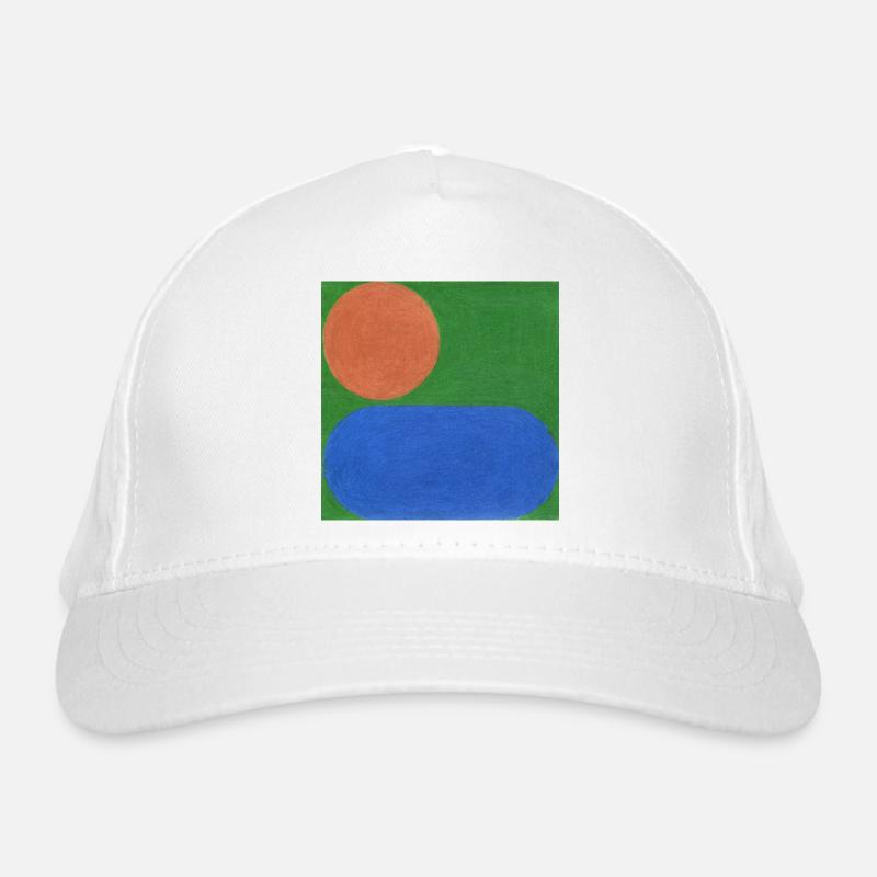 Orange Circle and Blue Rectangle Organic Baseball Cap