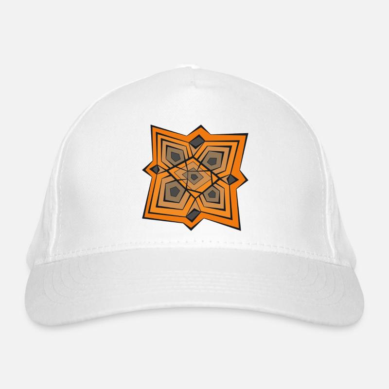 Geometrisches Mandala in Orange Bio-Baseballkappe