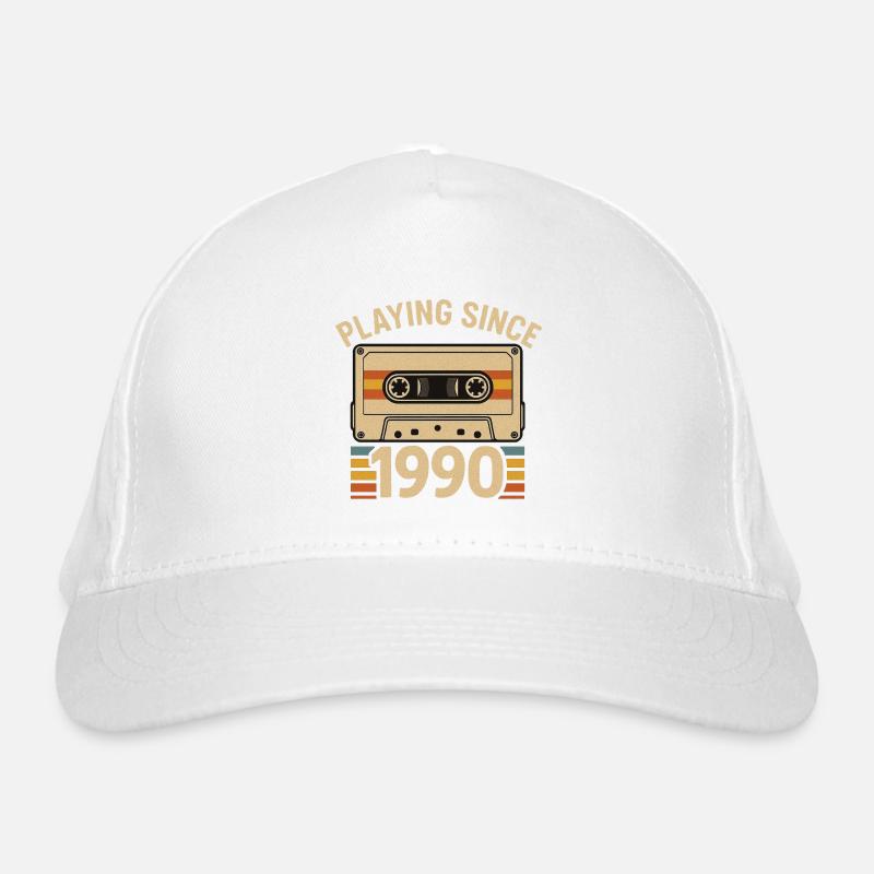 Playing Since 1990 Kassette - Bio-Baseballkappe - Weiß
