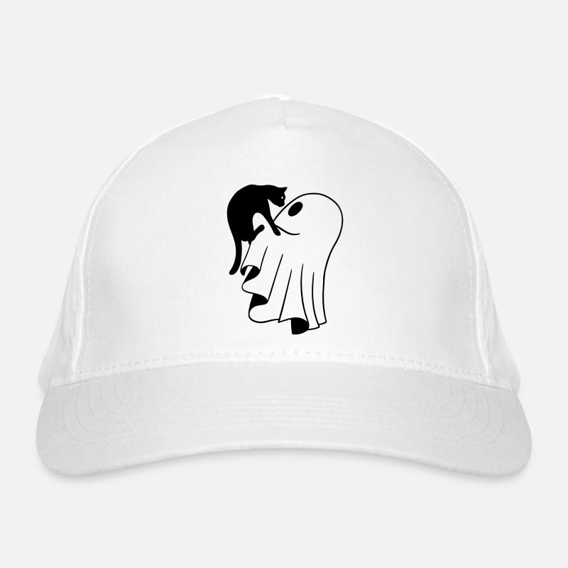 Geist mit Katze Skizze – kindgerechtes Halloween Bio-Baseballkappe