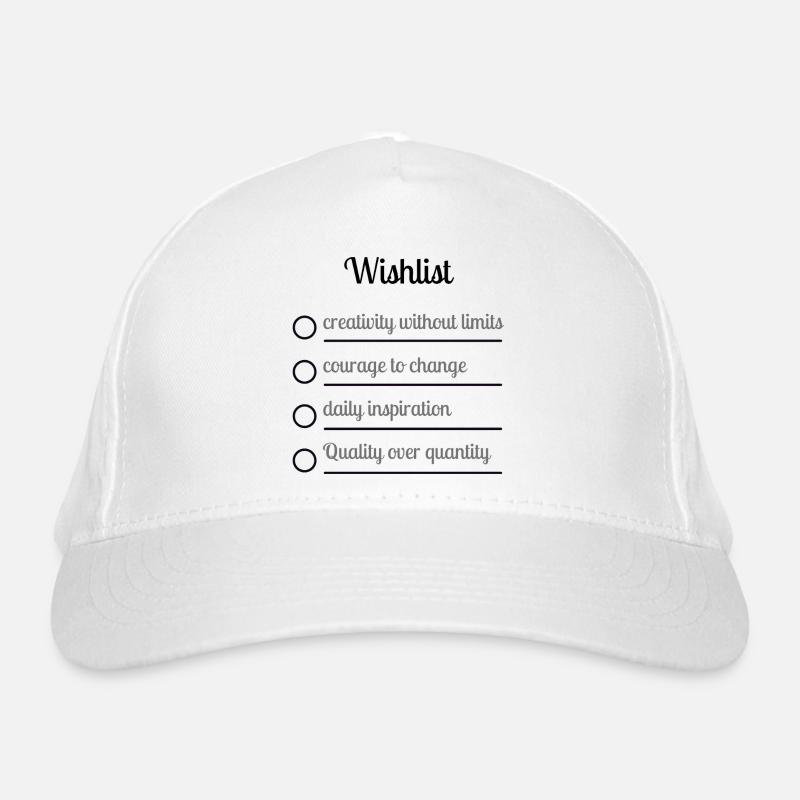 Liste de souhaits - Casquette classique bio - blanc