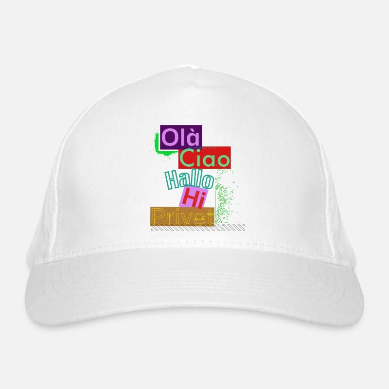 Variété de langues Conception de salutation colorée Casquette classique bio