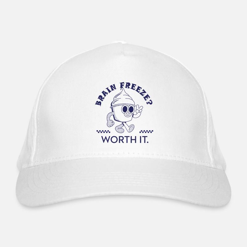 Brain Freeze Worth It – Lustiges Eiscreme Design Bio-Baseballkappe