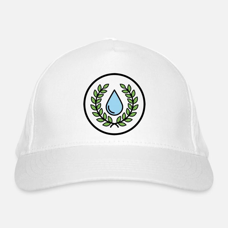 Water Drops with Leaf Wreath Organic Baseball Cap