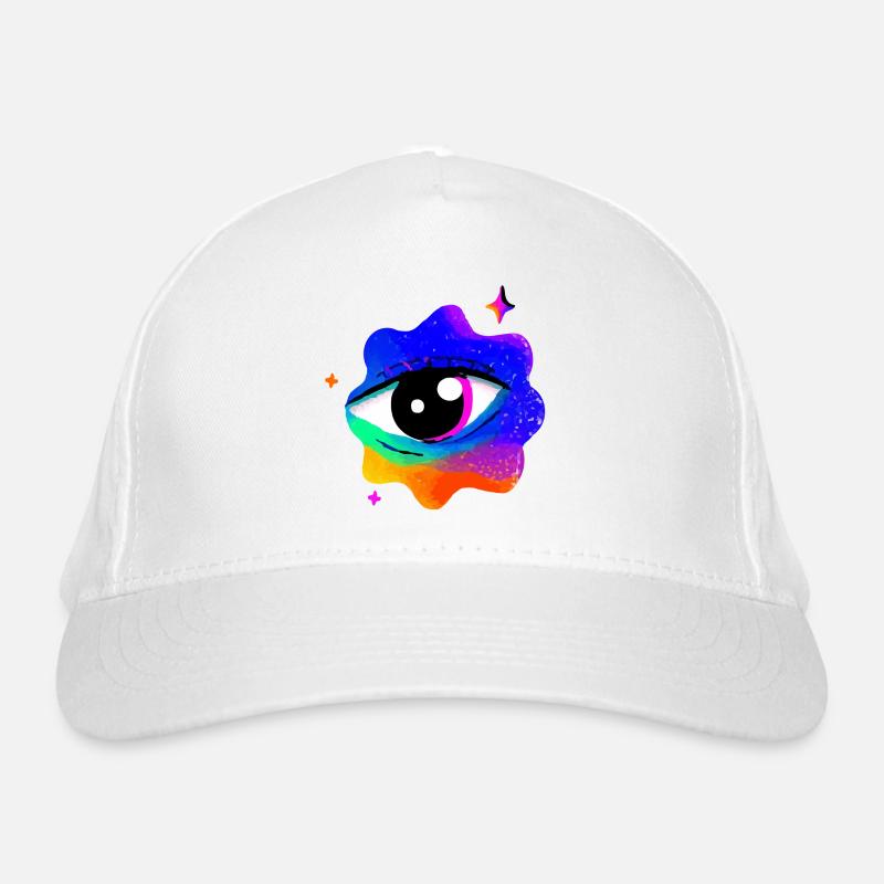 Vivid Rainbow Eye Nebula Organic Baseball Cap