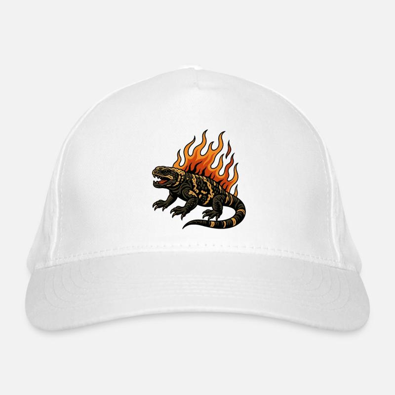 Flammen Gila-Krustenechse Bio-Baseballkappe