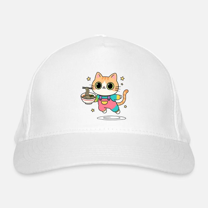 Cat Multicolor Ramen Bowl Organic Baseball Cap