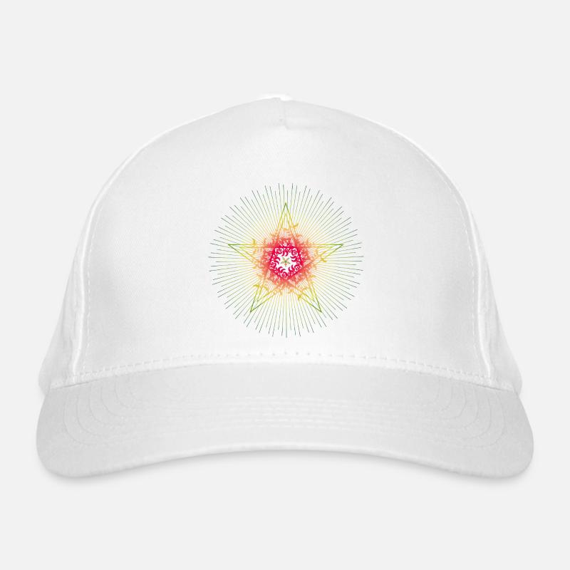 Leuchtender Weihnachtsstern in Mandala-Optik Bio-Baseballkappe