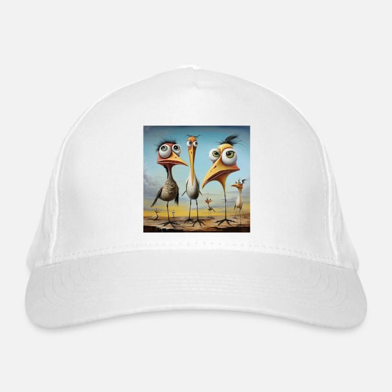 Volée d’oiseaux animée sur la plage Casquette classique bio