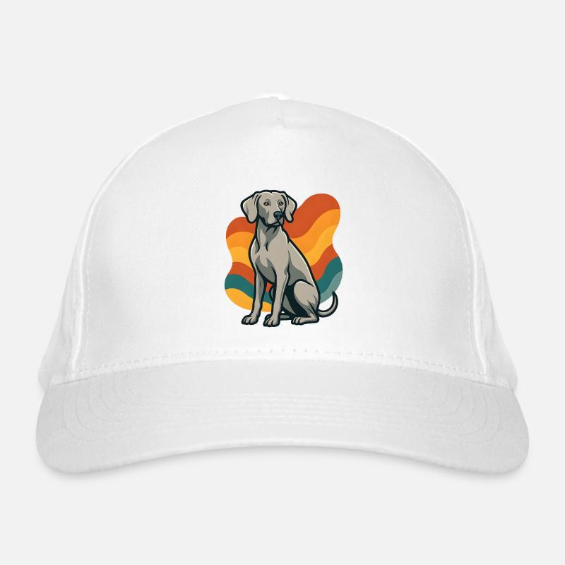 weimaranerWHund in retro wave pattern Organic Baseball Cap