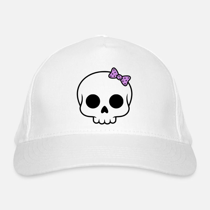 Cute skull with bow | Girly Goth Organic Baseball Cap