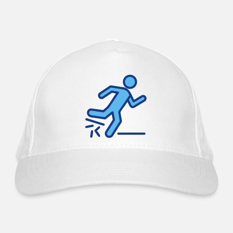 Dynamic Blue Runner Silhouette Organic Baseball Cap