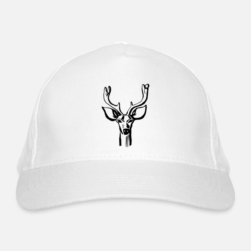 Deer Head Line Style Organic Baseball Cap