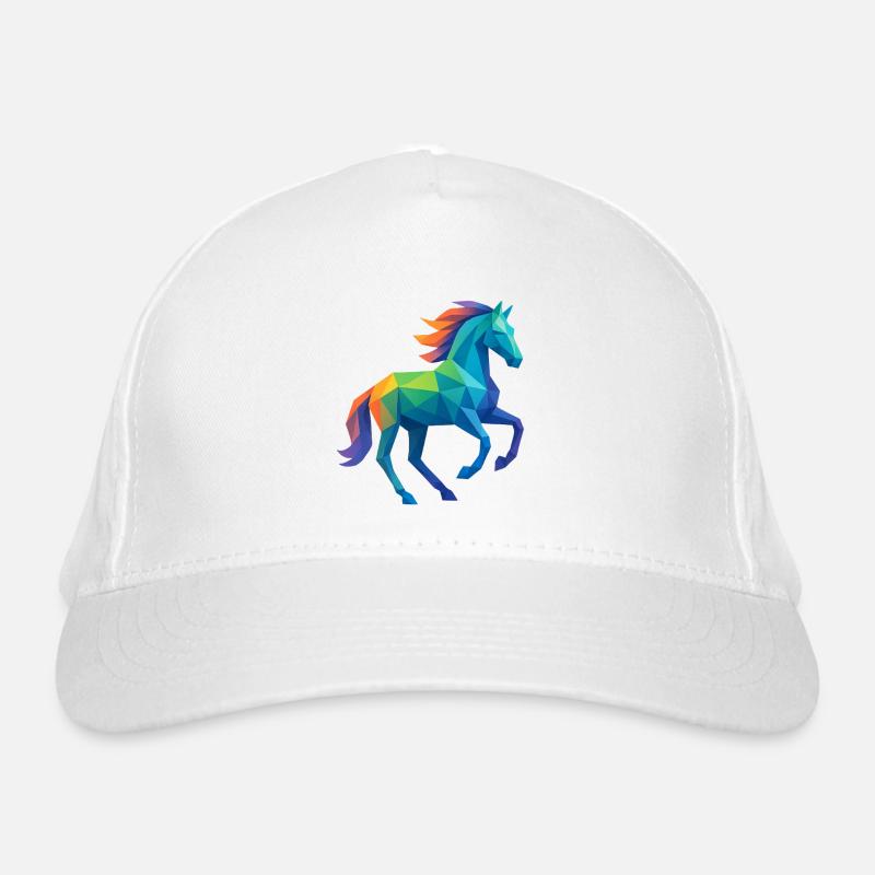 Cheval Coloré Low-Poly - Equitation Casquette classique bio