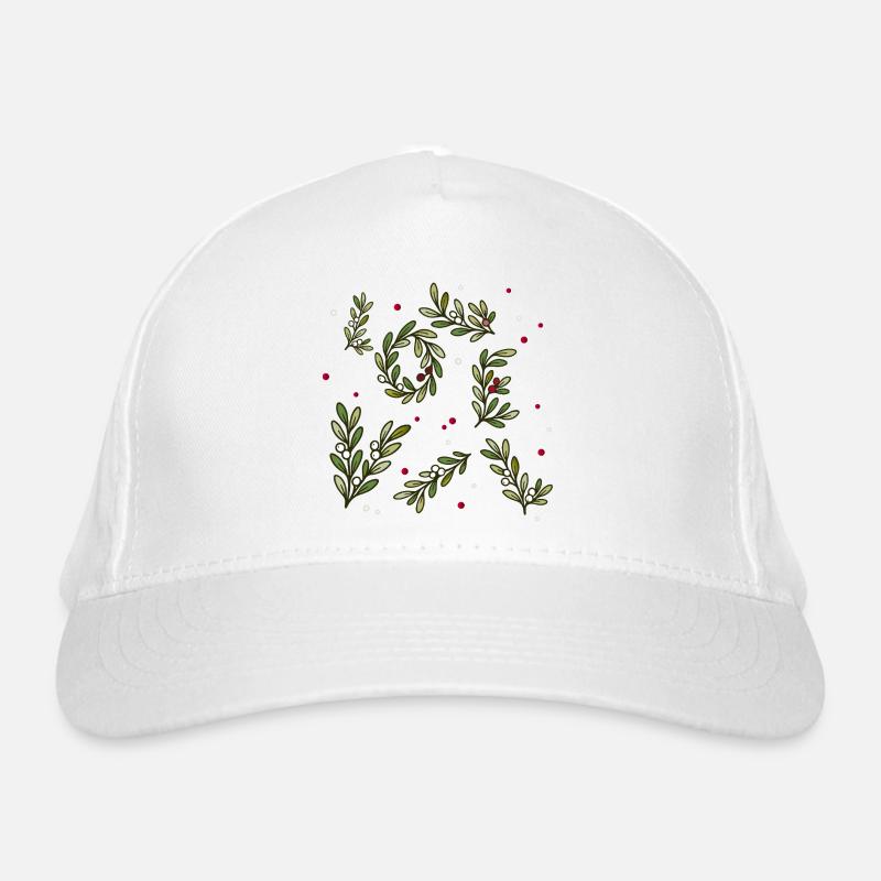 Christmas branch pattern with berries Organic Baseball Cap