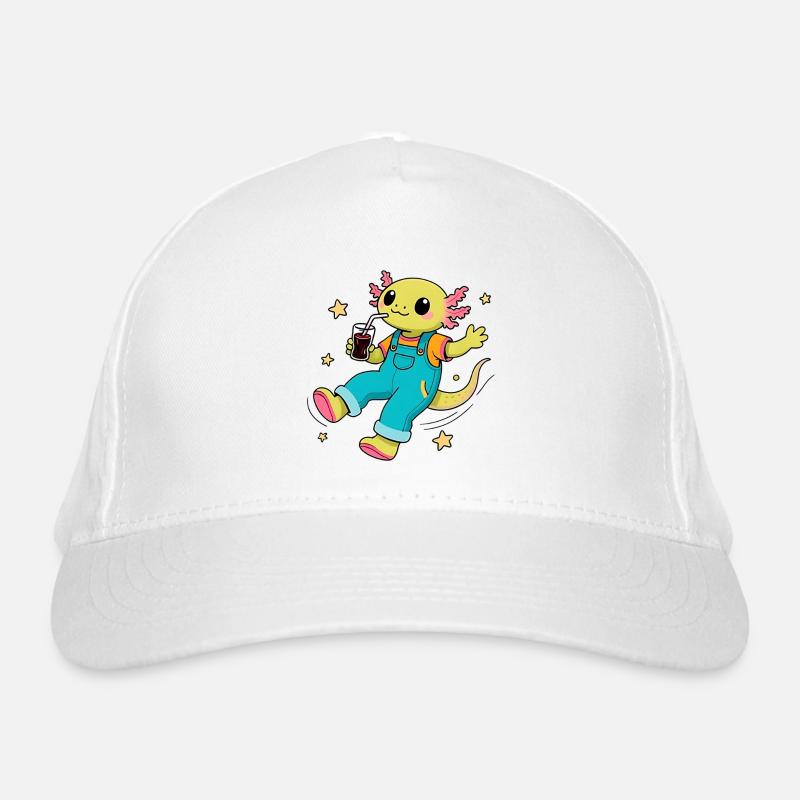 Axolotl joyeux flottant dans l'espace Casquette classique bio