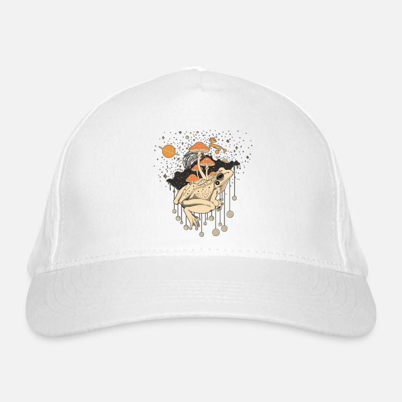 Grenouille Cosmique et Champignons dans l’Univers - Casquette classique bio - blanc