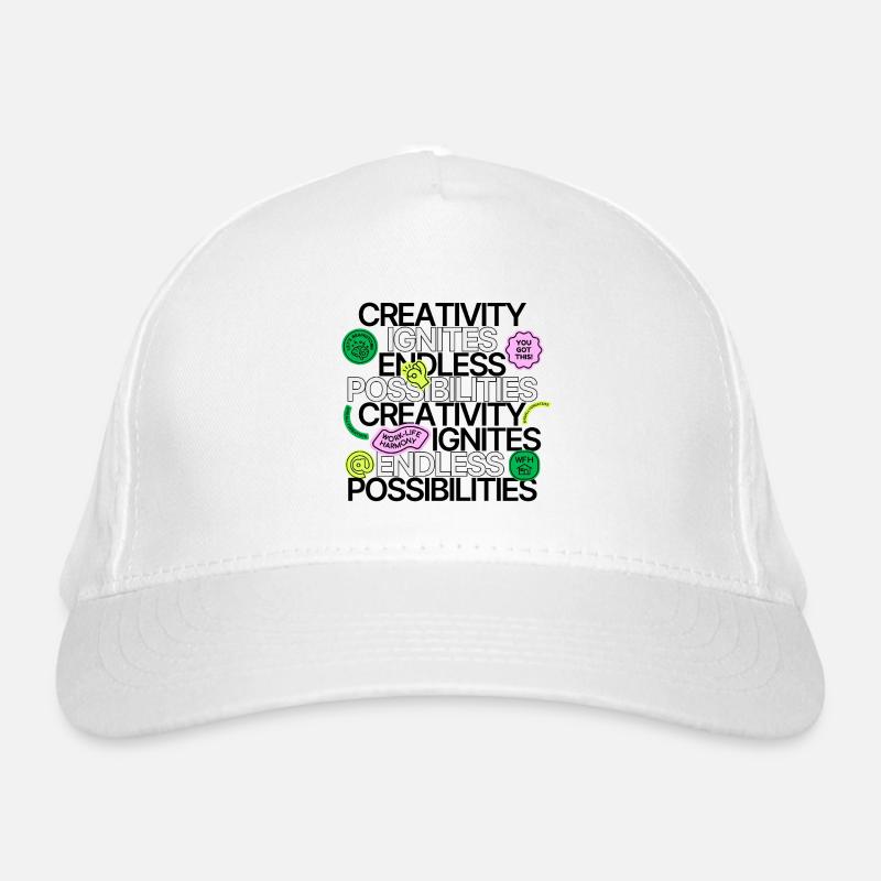 Creativity Ignites Endless Possibilities Bio-Baseballkappe