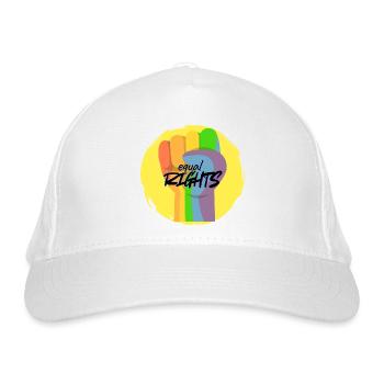 Regenbogenfaust Pride Gleichberechtigung - Bio-Baseballkappe - Weiß - Vorne