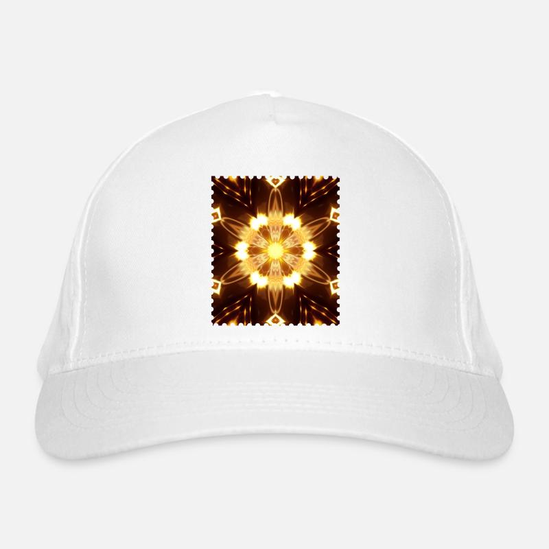 Feuriges Mandala-Lichtspiel Bio-Baseballkappe