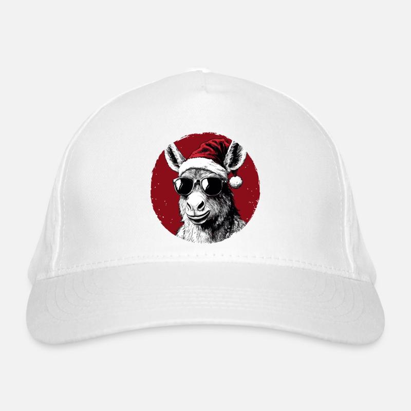 Santa Esel mit Sonnenbrille Bio-Baseballkappe