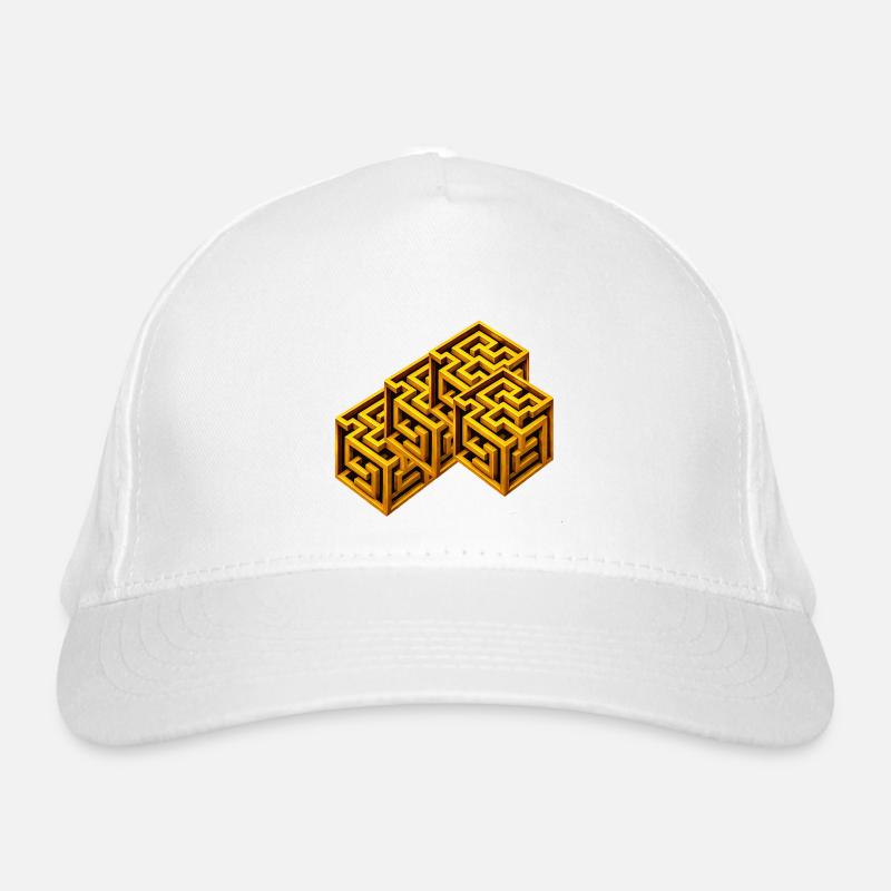 Golden Labyrinth Cube Organic Baseball Cap