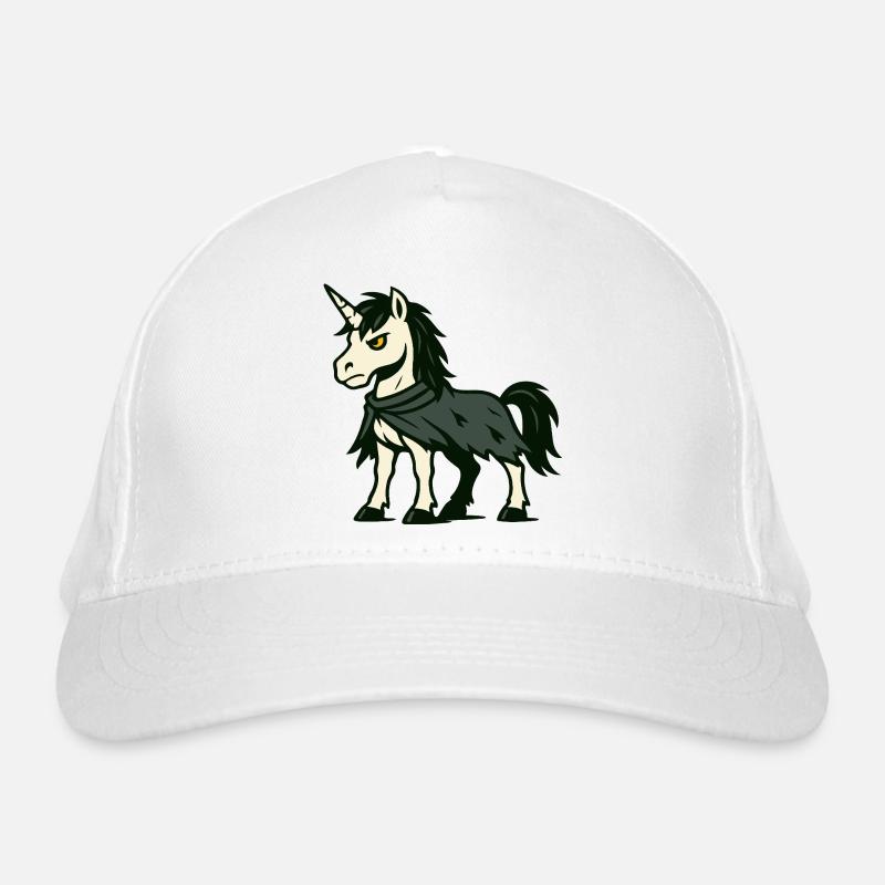Dunkler, abtrünniger Einhorn mit zerfetztem Umhang-Schleichen Bio-Baseballkappe