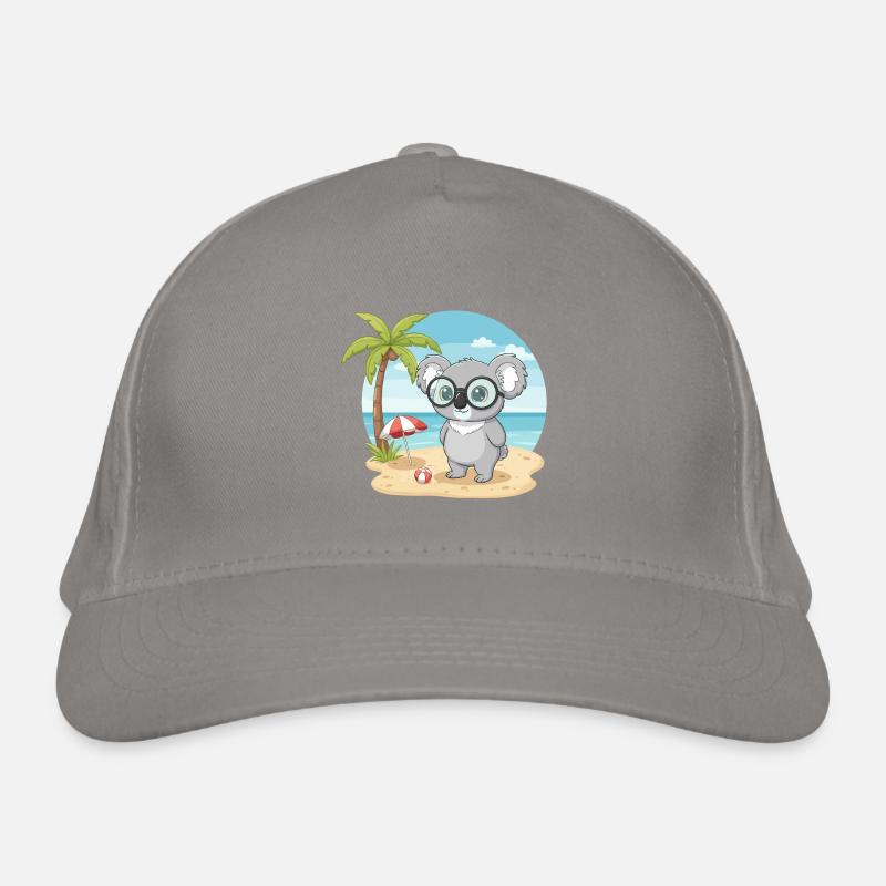 Cute Koala with Glasses Beach Summer Vacation Organic Baseball Cap