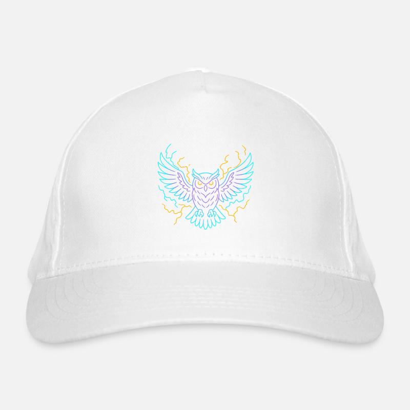 Neon-Eule mit Blitzen Bio-Baseballkappe